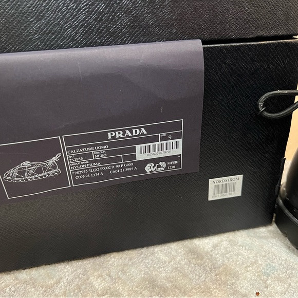 Prada Calzature Uomo Nylon Piuma in colour Nero (black) Men’s size 9 - Picture 5 of 7